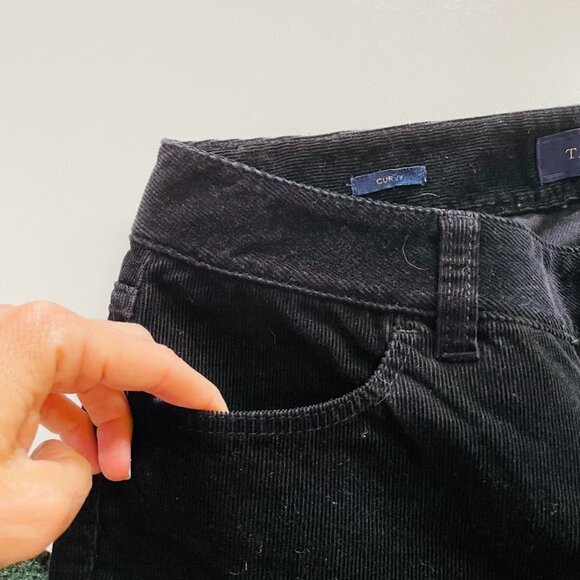 Talbots Pant Trouser Black Curvy Corduroy Boot Cut Flare Winter Classic Sweater - Picture 4 of 11
